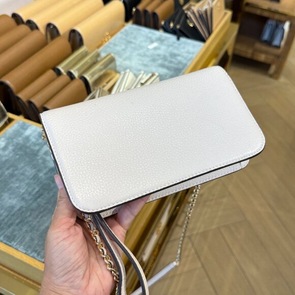 Best Price Tory Burch 141012 Britten Small Chain Wallet Wristlet DELICATE PINK - Picture 8 of 16